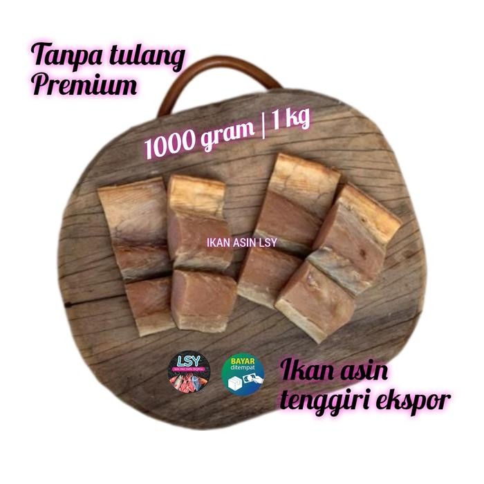 

SALE !!! IKAN ASIN TENGGIRI POTONG (TANPA TULANG) 1000GRAM READYY