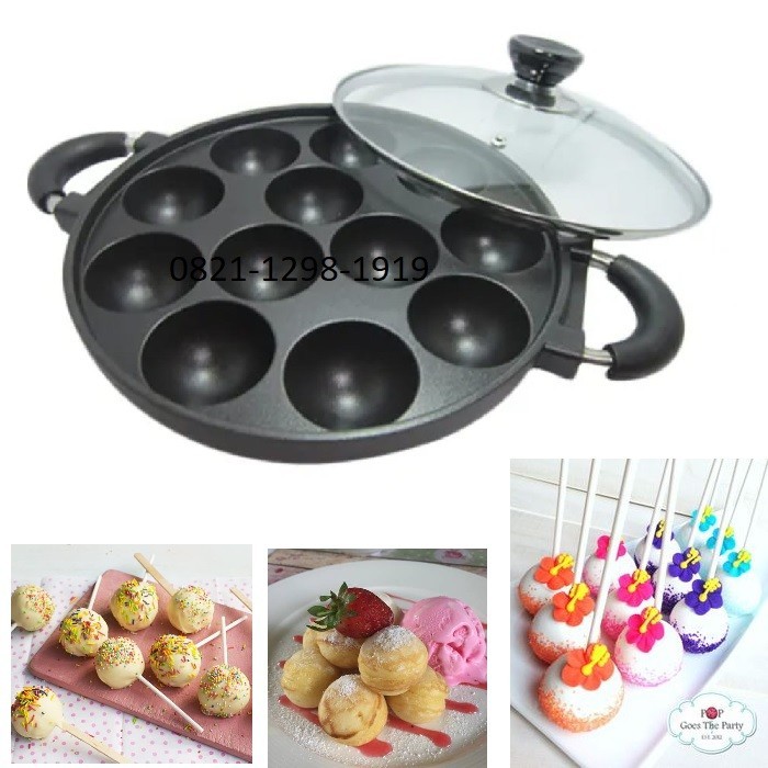 Cetakan Kue Takoyaki / Poffertjes Jumbo 12 Lubang Cekung