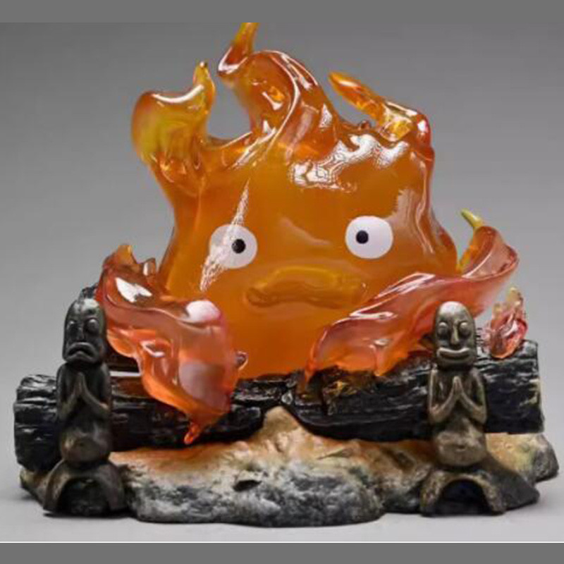 2024 New 12Cm Calcifer Objects Lamp Cartoon Anime The Flame Of The Heart Desktop Figures Model