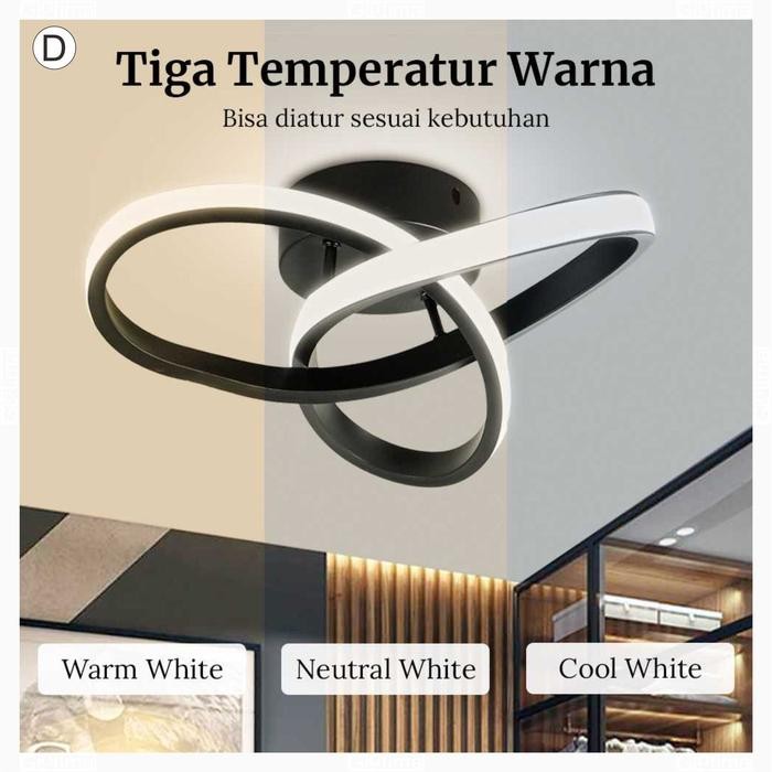 Lampu Plafon Plafond Gantung Hias Led Modern Ceiling Light 3 Warna