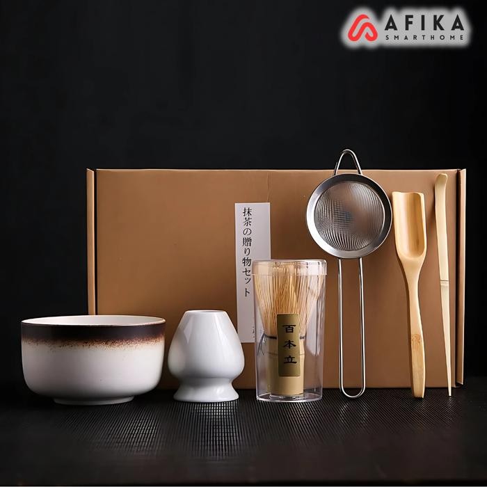

Set Mangkuk Teh Keramik 6in1 Chasen Bamboo Whisk Matcha