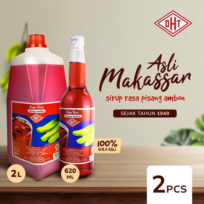 

DHT Special Bundle - Sirup DHT Rasa Pisang Ambon 620ml (1Pc) + 2Liter (1Pc)