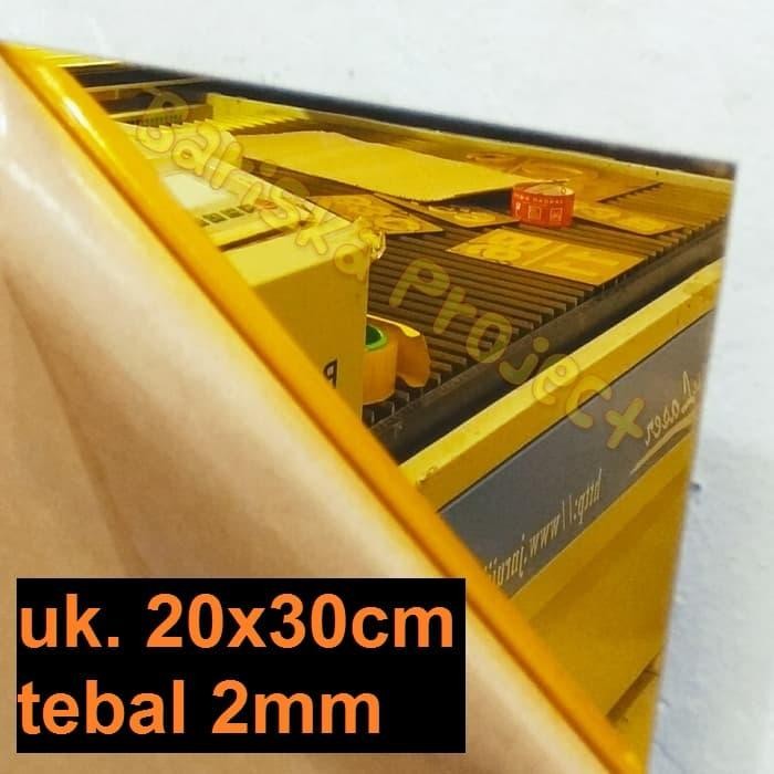 PREMIUM Acrylic Gold Mirror / Akrilik Kaca Emas, bahan lembaran A4 20 x 30cm