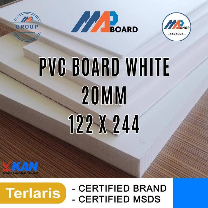 PREMIUM PVC Board Lembaran PVC Foam Board White MAP Board Ketebalan 20MM Ukuran 122x244 CM