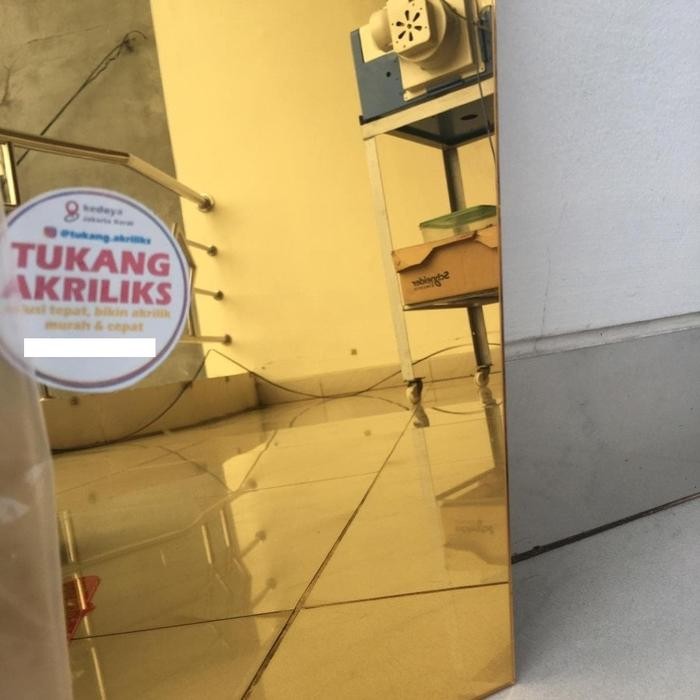 PREMIUM Acrylic Gold Mirror / Akrilik Kaca Emas, bahan lembaran A4 20 x 30cm