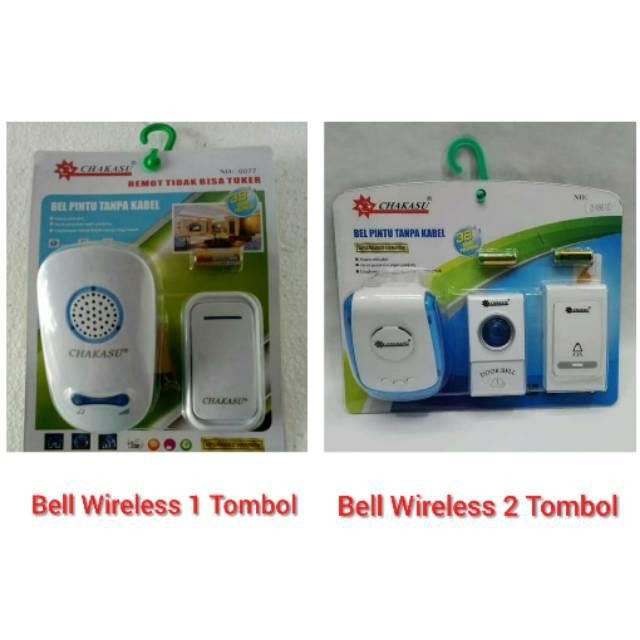 PREMIUM Bell Bel Pintu Rumah Wireless 1 Tombol / 2 Tombol Chakasu / Hattasu /