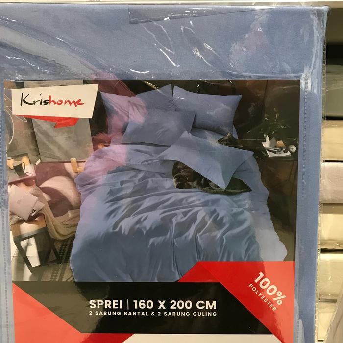 PREMIUM Sprei Krishome ace motif Polos / bed sheet queen 160x200 cm