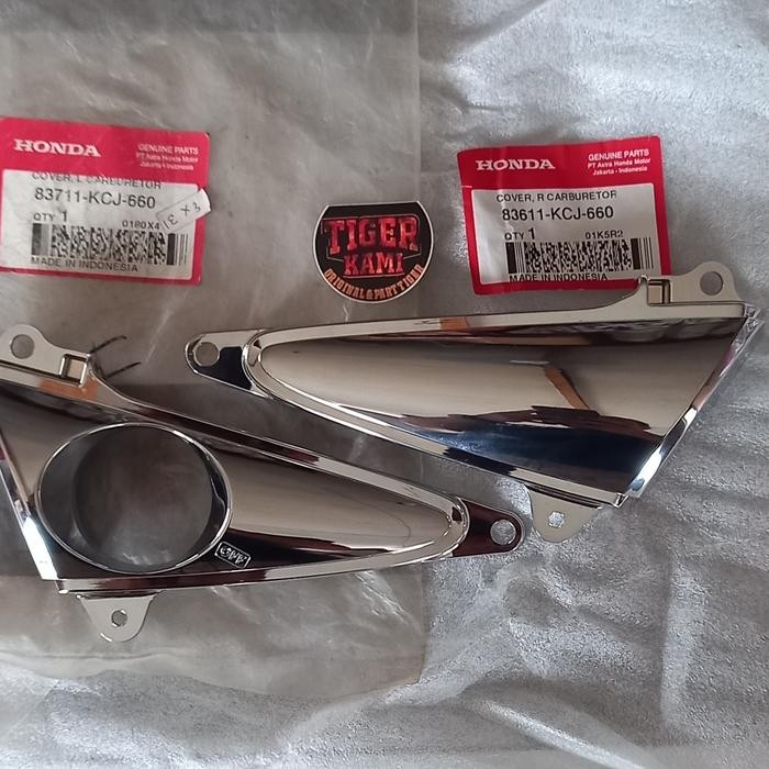 Cover Body Aki Accu Kran Bensin Chrome Ori Tiger Revo Set Kanan Kiri