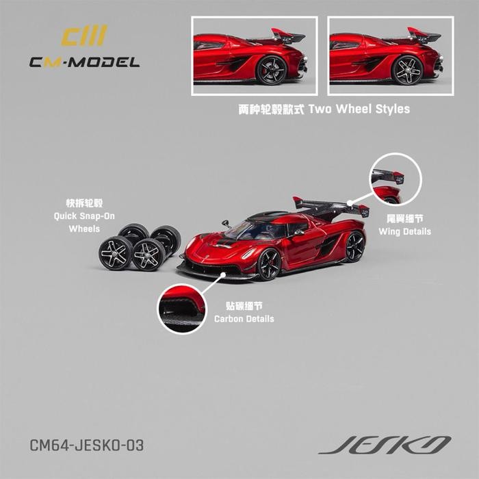 SALE  CM MODEL 64 KOENIGSEGG JESKO ATTACH METALIC CHERRY RED READYY
