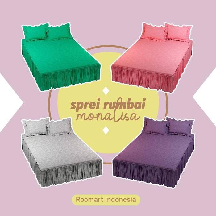 PREMIUM Sprei Rumbai Monalisa Polos Emboss Ukuran 160x200