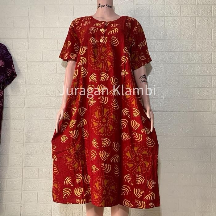 Daster Bobok Kencana Ungu Label Coklat Busui Adem Nyaman Wanita Lembut Panjang - Lingkar Dada 120cm