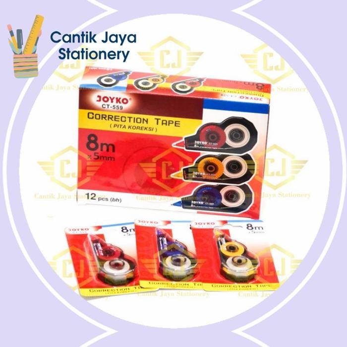 

[1 box / 12 pcs] pita koreksi correction tape joyko ct-559 8mx5mm kode 114