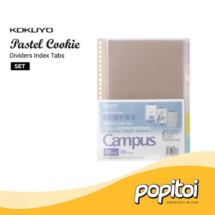 

KOKUYO PASTEL COOKIE BINDER DIVIDERS INDEX TABS W/ CLEAR ZIPPER A5 B5 KODE 547