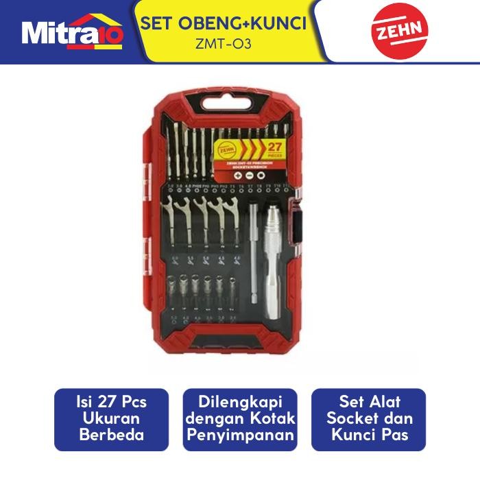 Zehn Zmt-03 Precision Socket&Wrench / 27 Pcs - Kunci Socket Set