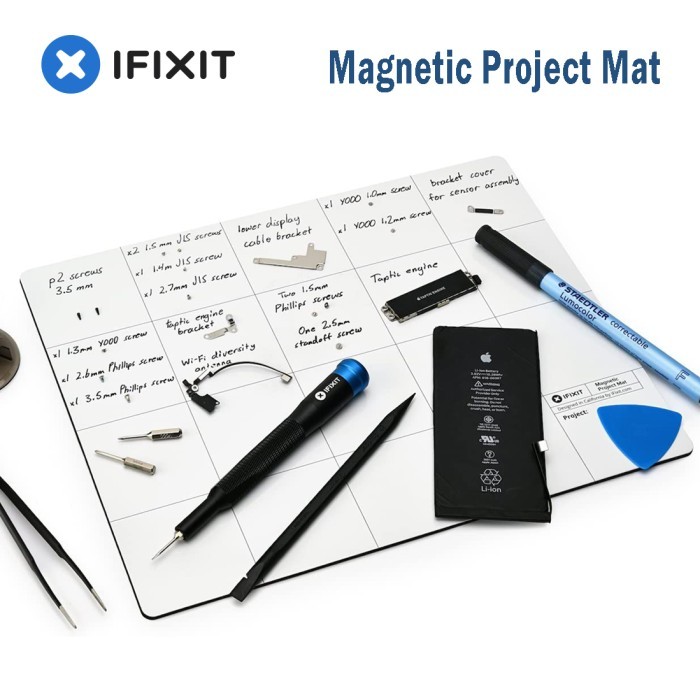 iFixit Magnetic Project Mat, Alas Baut Ditulis Ulang, Papan Perbaikan