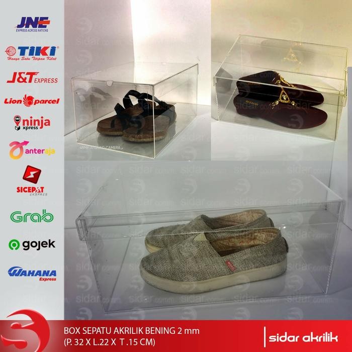 Box Kotak Sepatu Bahan Akrilik