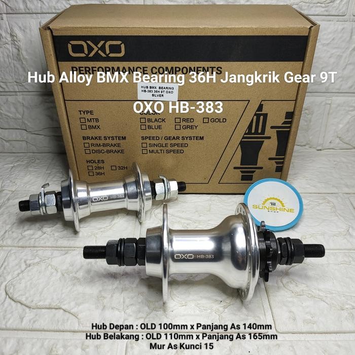 Hub Freehub BMX Jangkrik Alloy Bearing 36H Gir Freewheel 9T OXO HB-383