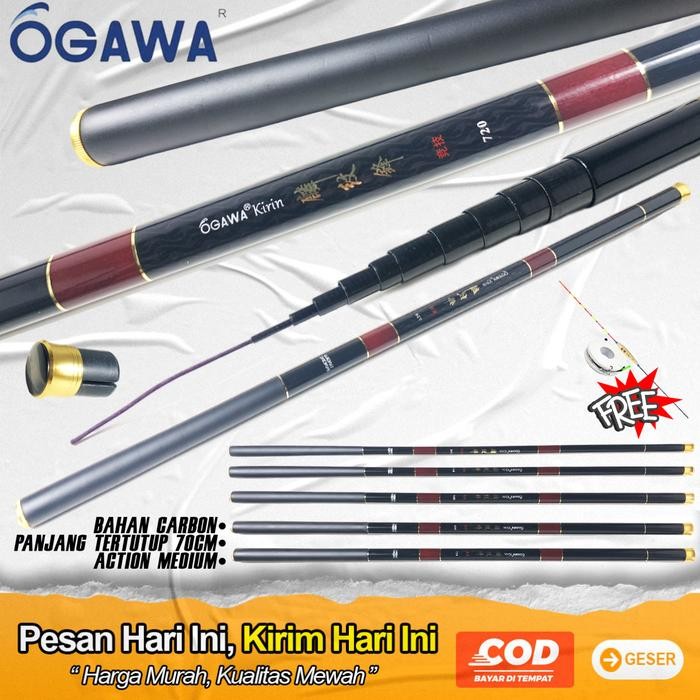 Joran Pancing Tegek Ogawa Kirin 360 450 540 Carbon
