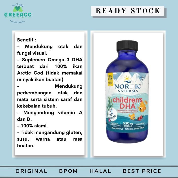 Nordic Children's DHA 119mL BPOM Original Nordics Natural Children Childrens 119 mL Liquid Nordic