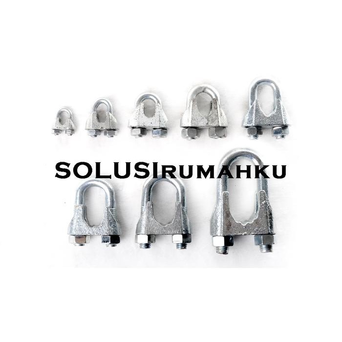PREMIUM Klem Seling 1/2" M12 12mm Kuku Macan Wire Clip Klem Kawat Galvanis