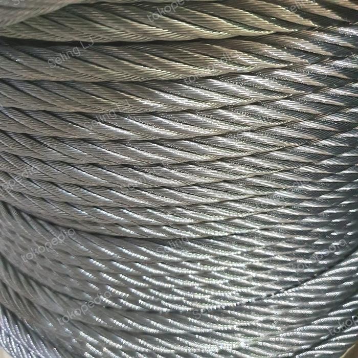 PREMIUM Kawat Seling Baja 6mm IWRC 6x19 Galvanis