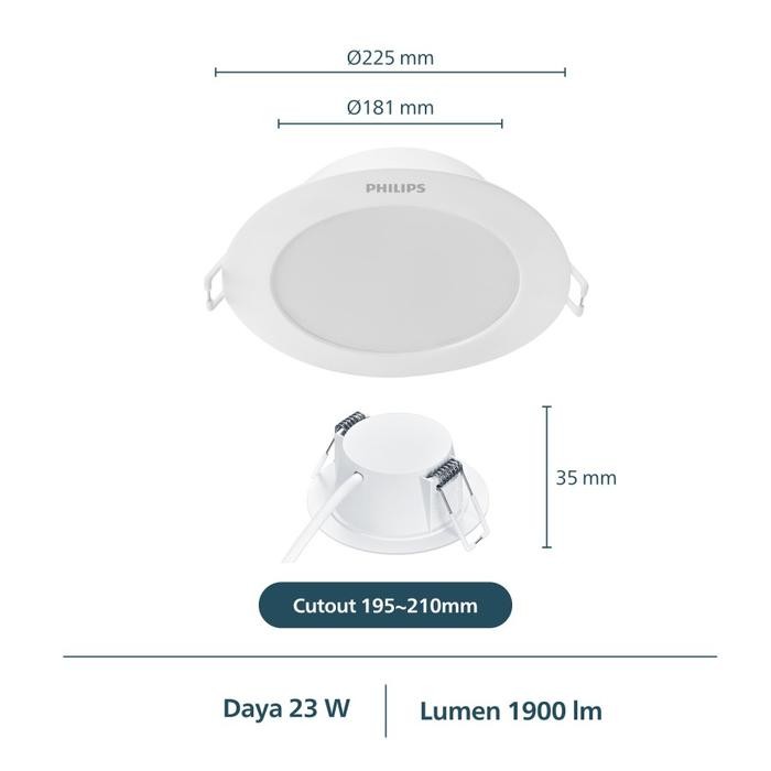 Lampu Philips Downlight Multipack Eridani LED18 D200 23W Watt 65K Putih