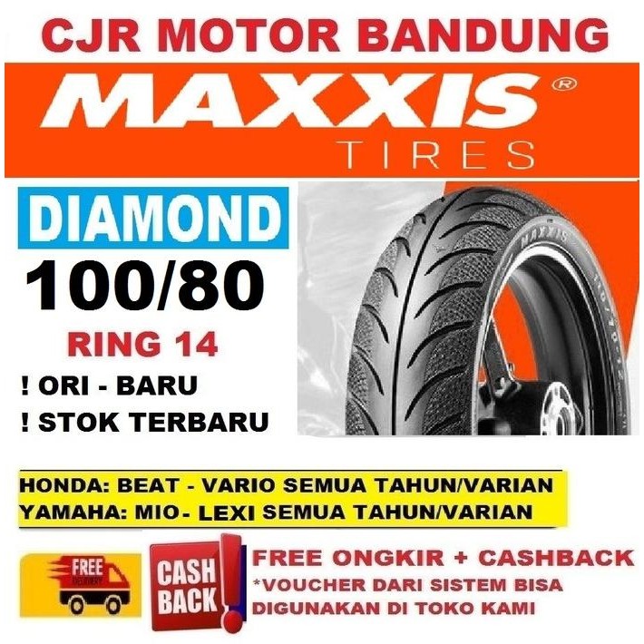 PREMIUM Ban MAXXIS DIAMOND 100/80 ring 14 ban tubeless motor PCX ADV Mio Gear