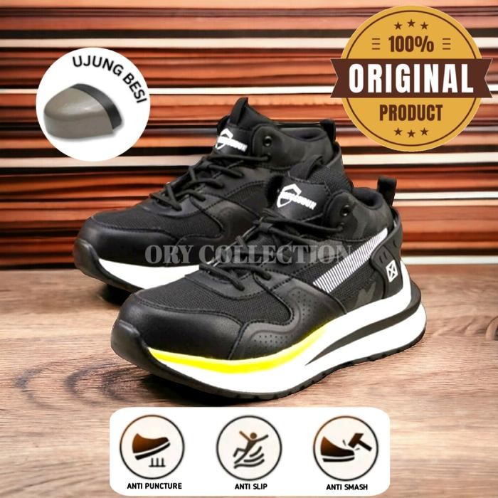sepatu safety sporty Sepatu pelindung kerja sneakers sporty ujung besi pria wanita NO108 Safety