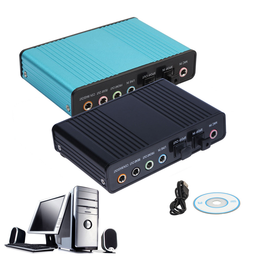 USB 6 Channel 5.1 External Optical Audio Sound Card Supports