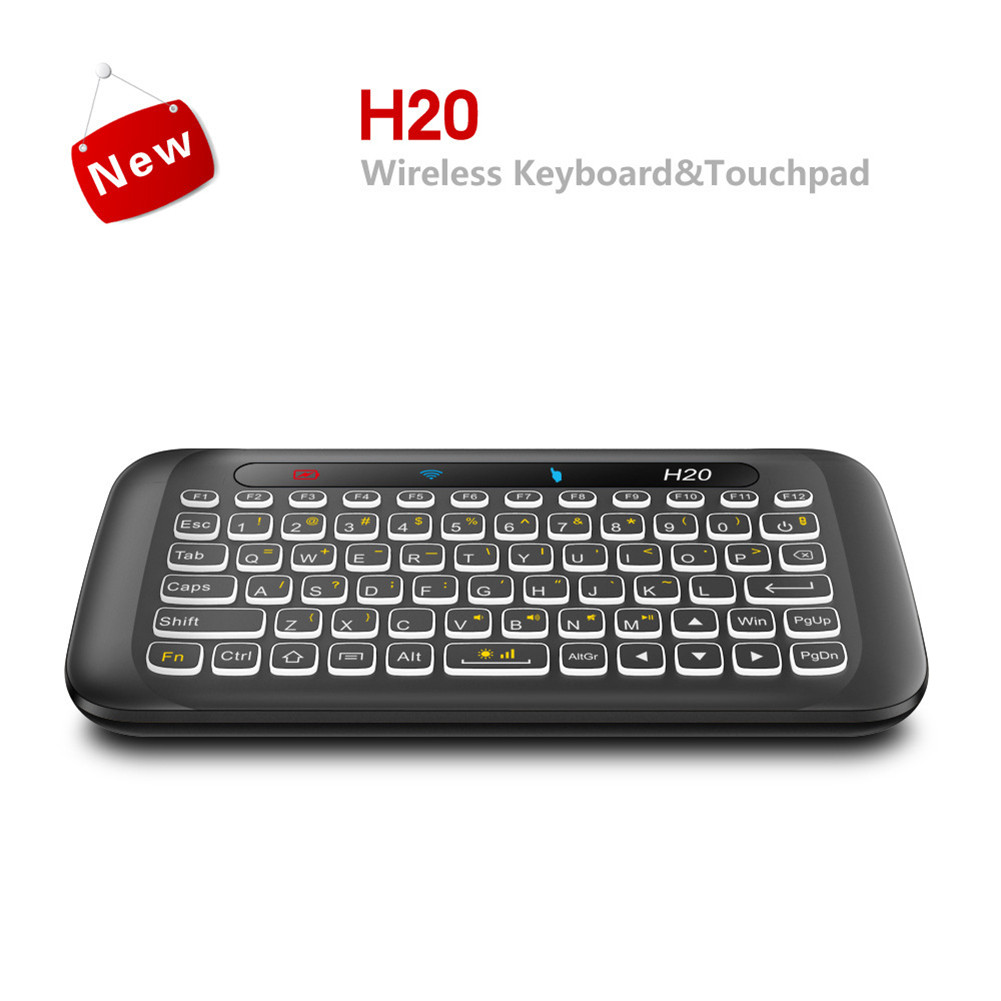 H20 Mini Wireless Keyboard Backlight Touchpad Air Mouse IR Leaning