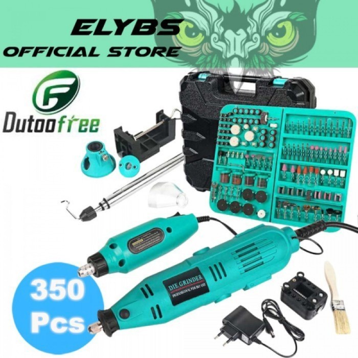 Full Set Mesin Bor Grinder Mini Poles Polisher Cutting Electric 350Pcs