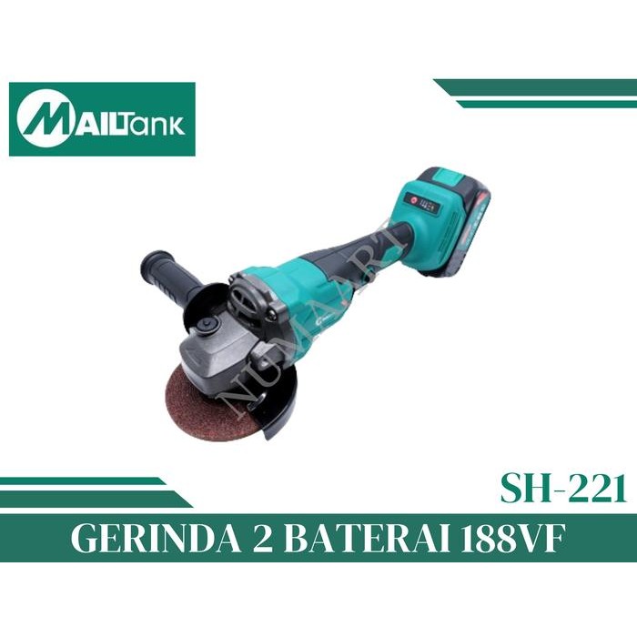 Mailtank Sh221 / Mesin Gerinda 2 Baterai Brushless 188Vf Angle Grinder Cordless 6900Rpm