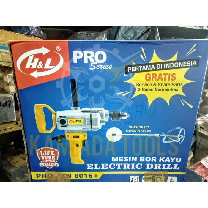 Mesin Bor 16Mm H&L Pro/ Electric Drill + Mixer 16Mm H&L Pro