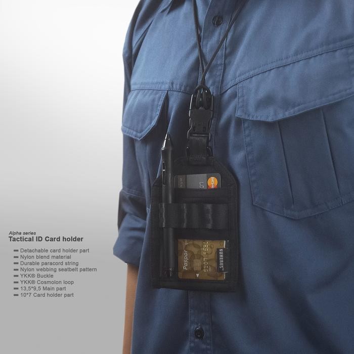 

[Deli Atk] Tactical Id Card Holder - Black - Numerus Urban Tactical Wear - Lanyard
