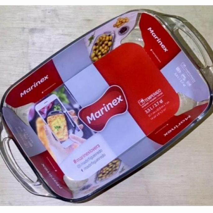 Marinex Loyang Kaca Persegi 3.5 Liter Tahan Panas