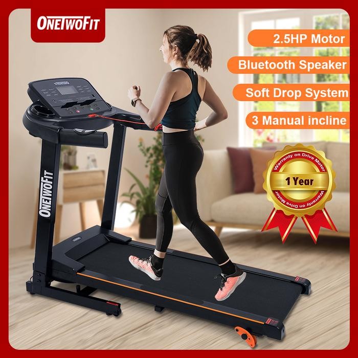 Onetwofit Alat Fitness Smart Treadmill Elektrik Foldable Treadmill