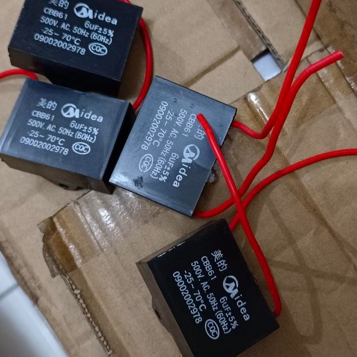 KAPASITOR KIPAS ANGIN MIDEA CBB61 6UF 5% 500V.AC 50HZ (60HZ) -25~70C