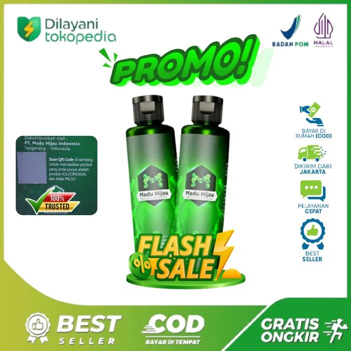 

Promo 2 Botol Madu Hijau Original BPOM - Obat Gerd dan Asam Lambung