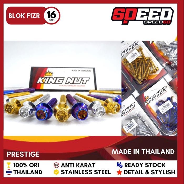 Probolt Baut Blok Mesin Yamaha F1Zr Fizr Original King Nut Thailand Blok Kanan Kiri