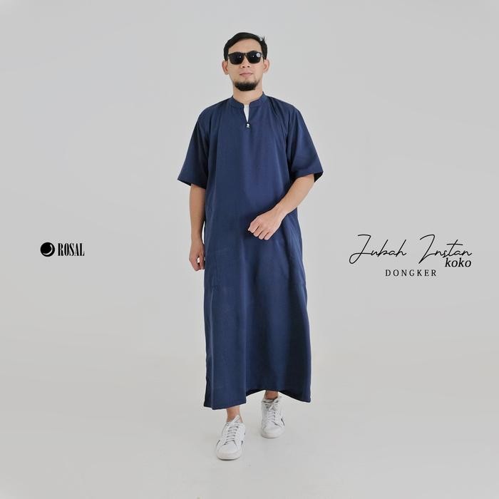 Jubah Gamis Pria Krah Koko Rosal Gamis Instan Jubah Jumbo Ikhwan Putih