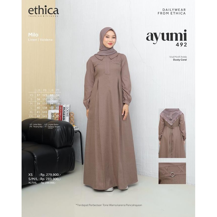 [Siap Kirim Ayumi 472, 492, 486, 482] Gamis Ayumi Ethica Gamis Ori Gamis Remaja Gamis Polos Gamis