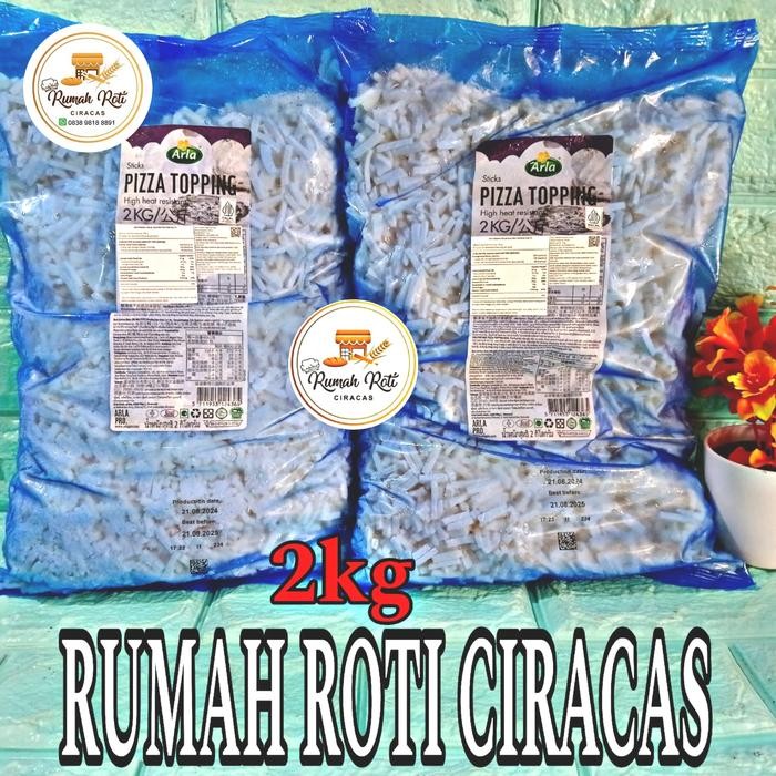 

MOZZARELLA ARLA SHREDDED CHEESE KEJU 1 PACK 2KG MOZZA GR LELEH LUMER PIZZA TOPPING HALAL 2 KG PARUT