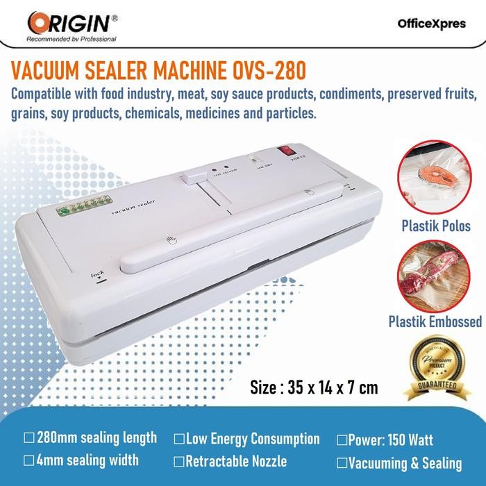 Alat Press Makanan Sealer Plastik Kedap Udara Vacuum Sealer Origin