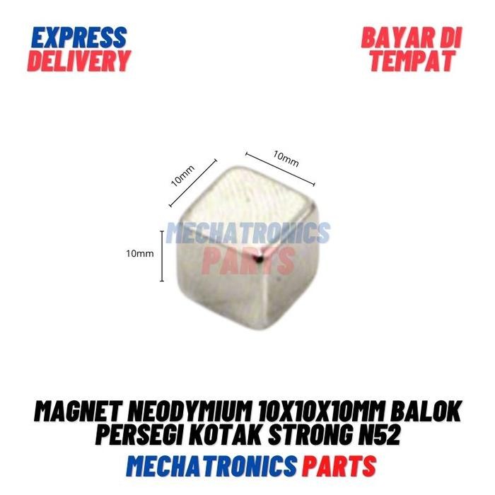 Magnet Neodymium 10X10X10Mm Balok Persegi Kotak Strong N52