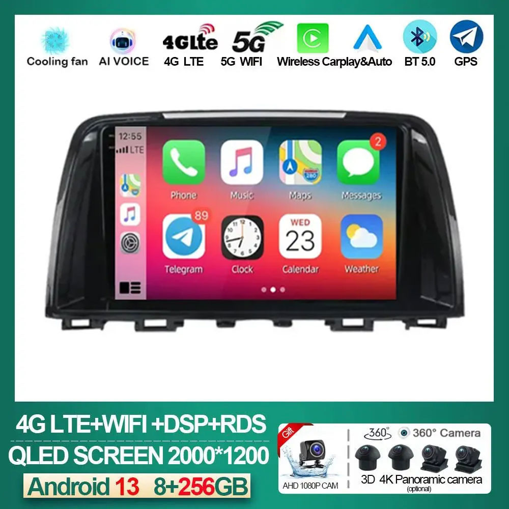 Android 13 carplay For Mazda CX 5 CX5 CX-5 2012 - 2016 Car Radio