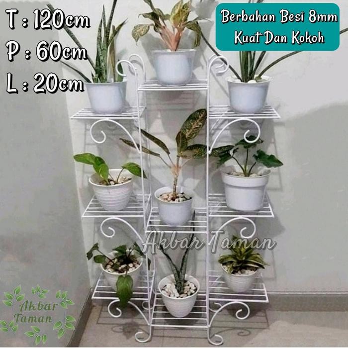 Rak Pot Bunga Besi 9 Susun Model Tanduk Tinggi 120cm Kuat Dan Kokoh Kode 1064