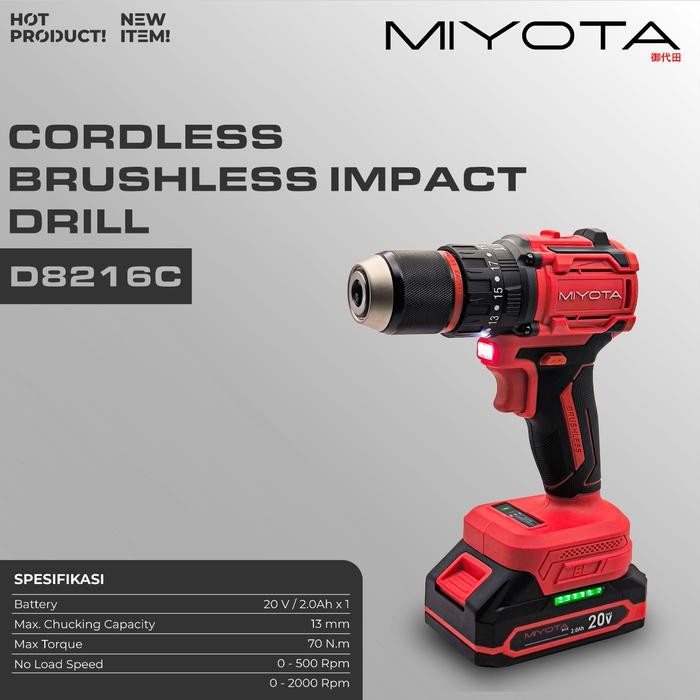 BOR BATRE IMPACT / CORDLESS IMPACT DRILL 20 VOLT 13MM MIYOTA