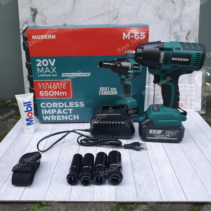 Cordless Impact Wrench Modern M65 Pembuka baut Modern M-65 Bor Baterai