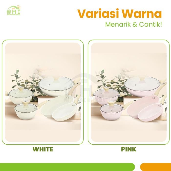 

WHI X Mamaabidzar.id Whimsy Cooare Set Dengan Ceramic Coating Anti Lengket Mudah Dibersihkan Cocok