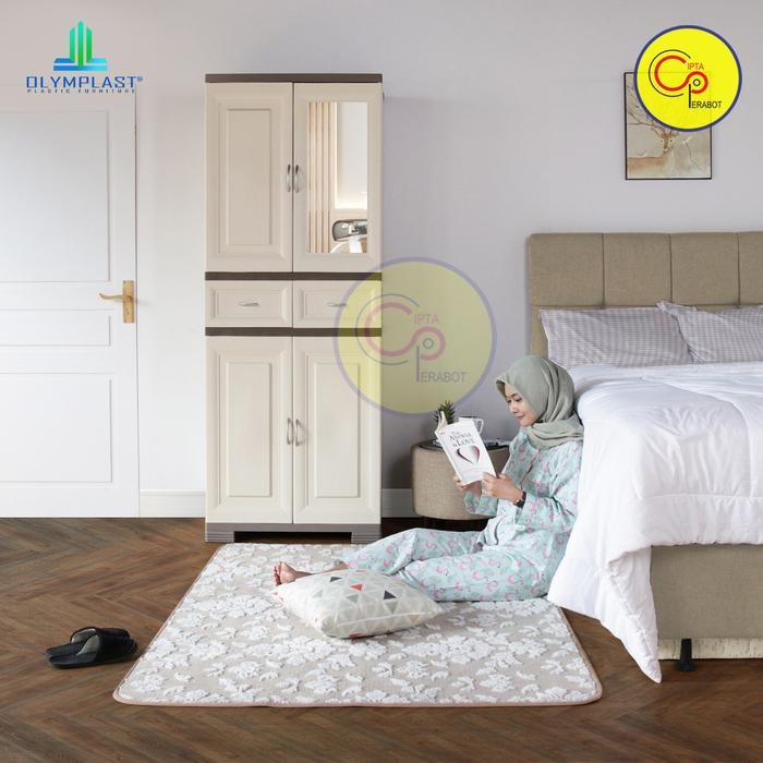 BestSeller Lemari Pakaian Olymplast OMC A2 Reborn Cermin Jumbo Plastik